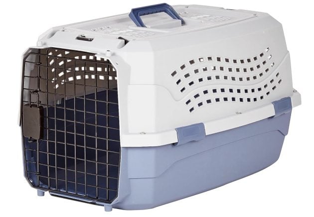 Amazon Basics - 2-Door Top-Load Hard-Sided Dogs, Cats Pet Travel Carrier